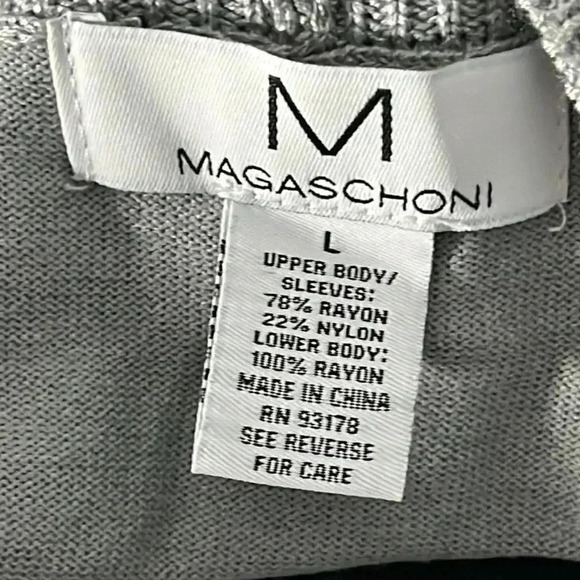 Magaschoni Open Front Long Cardigan Sweater Grey Size L - Picture 7 of 7